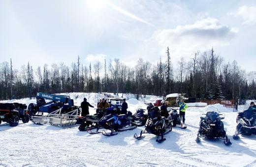 Snowmobiles at Shulin Lake Resort